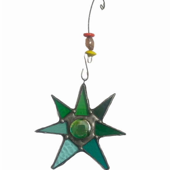 Vintage Stained Glass Star with Hook - Picture 1 of 9